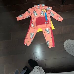 Lucy Coral Pink Blue Floral Kids Matching Set